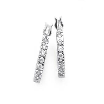 Prouds Sterling silver cubic zirconia hoops offer