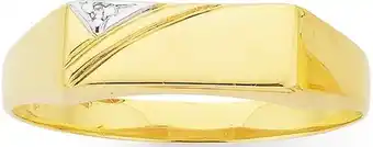 Prouds 9ct gold gents diamond set ring offer