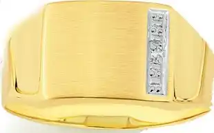 Prouds 9ct gold gents two tone diamond-set ring offer