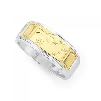 Prouds 9ct gold & sterling gents silver southern cross ring offer