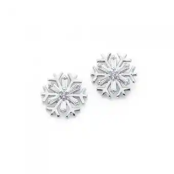Prouds Sterling silver cubic zirconia fancy snowflake earrings offer