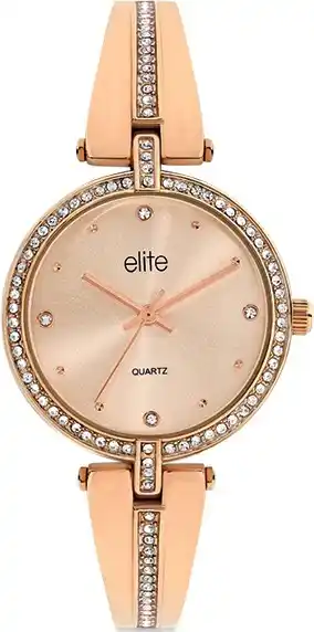 Elite ladies crystal set watch