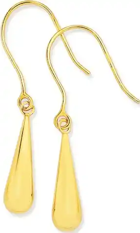 9ct gold bomber drop earrings
