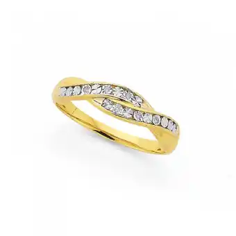 Prouds 9ct gold diamond crossover swirl dress ring offer