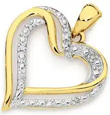 Prouds 9ct gold diamond heart pendant offer