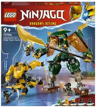 Kmart Lego ninjago lloyd and arin's ninja team mechs 71794 offer