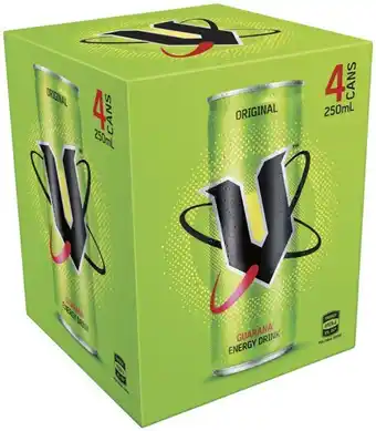 IGA V energy drink 4x250ml selected varieties offer