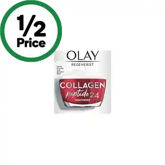 Woolworths Olay regenerist collagen peptide moisturiser skin care 50g offer