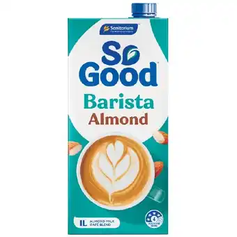 Woolworths Sanitarium so good barista milk 1 litre offer