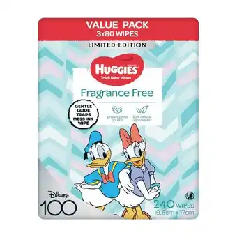 Woolworths Huggies baby wipes pk 240 offer