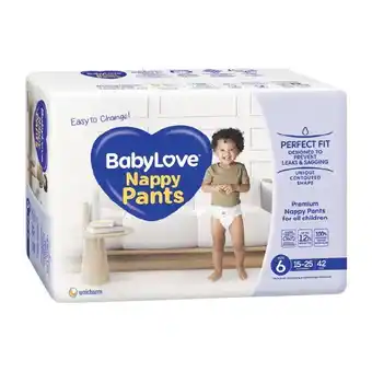 Woolworths Babylove nappy pants pk 42-56 offer