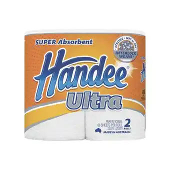 Woolworths Handee ultra paper towel pk 2 offer