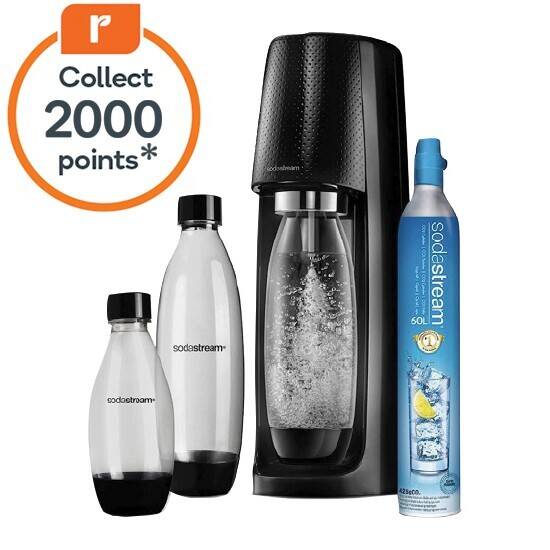 Sodastream spirit mega pack sparkling water/soda maker 60 litre black