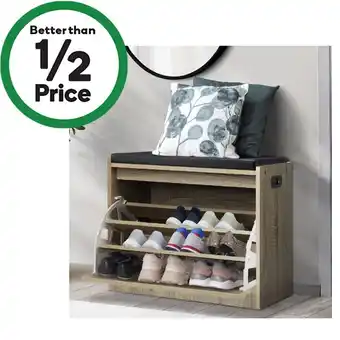 Woolworths Oikiture shoe cabinet 15 pairs storage rack – white offer
