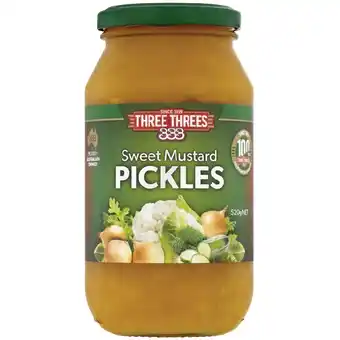 Three threes pickles mustard 520g