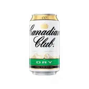 Woolworths Canadian club & dry cans 10x375ml offer