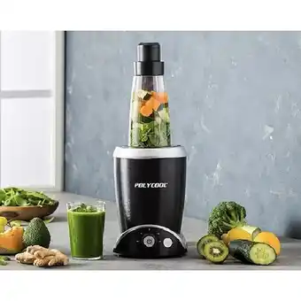 Polycool 1000w 5 in 1 vacuum blender, 700ml capacity, with heating jug & grinder cup