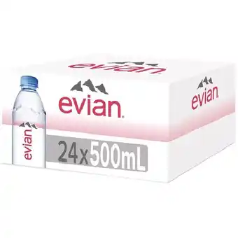 Evian natural mineral water bottles 500ml x pk 24
