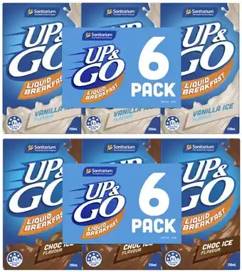 Coles Sanitarium up&go liquid breakfast 6x250ml offer