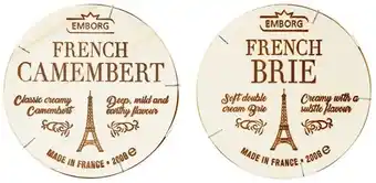 Coles Emborg french brie or camembert 200g offer