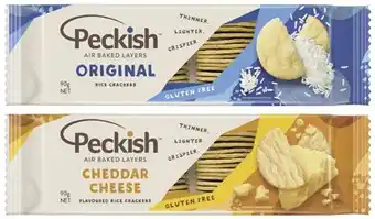 Coles Peckish white rice crackers 90g offer