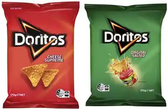 Coles Doritos corn chips 150g-170g offer