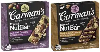 Carman's nut or muesli bars 150g-270g