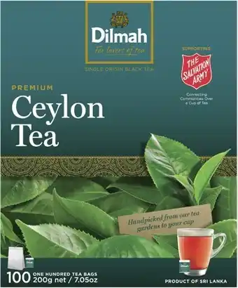 Coles Dilmah premium tea cup tea bags 100 pack offer