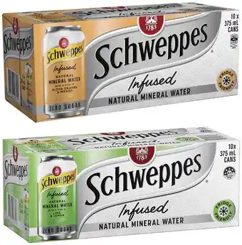 Coles Schweppes sparkling water 10x375ml offer