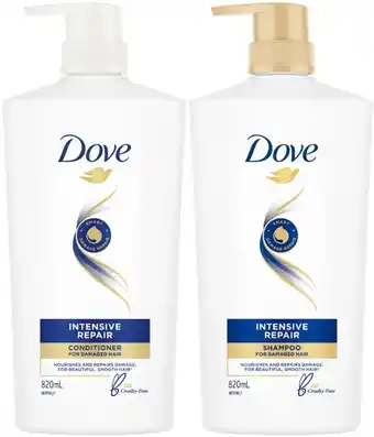 Dove shampoo or conditioner 820ml