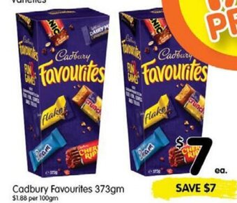 Spar Cadbury favourites 373g offer