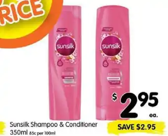 Spar Sunsilk shampoo & conditioner 350ml offer