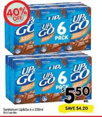 Spar Sanitarium up&go 6x250ml offer