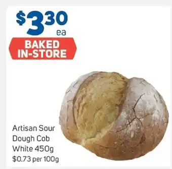 Artisan sour dough cob white 450g