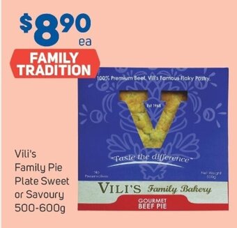 Foodland Vili's family pie plate sweet or savoury 500-600g offer