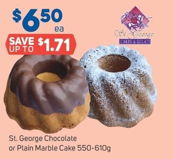 Foodland St. george chocolate or plain marble cake 550-610g offer