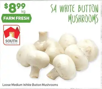 Foodland Loose medium white button mushrooms offer