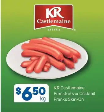 Foodland Kr castlemain frankfurts or cocktail franks skin-on offer