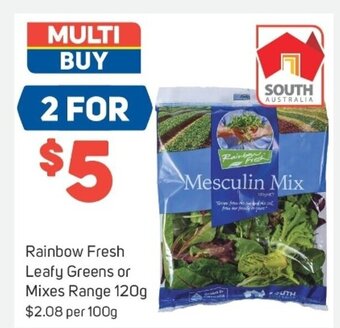 Rainbow fresh leafy greens or mixes range 120g