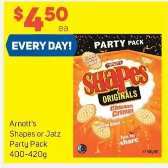 Foodland Arnott's shapes or jatz party pack 400-420g offer