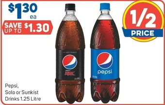 Foodland Pepsi solo or sunkist drinks offer