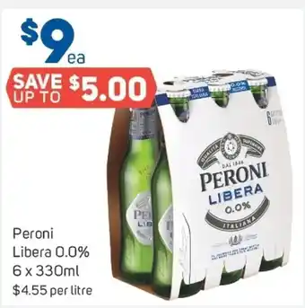 Foodland Peroni libera 0.0% 6x330ml offer