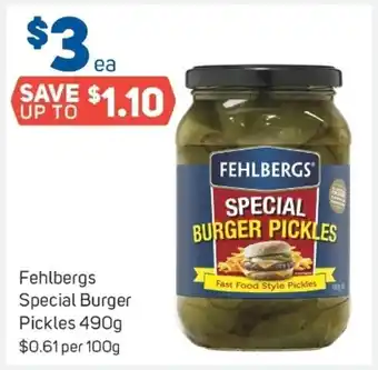 Fehlbergs special burger pickles 490g