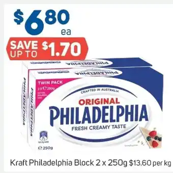 Foodland Kraft philadelphia block 2 x 250g offer