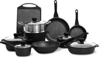 Myer The cooks collective 10pc classic cast aluminium non stick cookware set offer