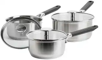 Myer Kitchenaid 3pc classic stainless steel saucepan set offer