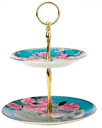 Maxwell & williams teas & c’s silk road 2 tiered cake stand aqua