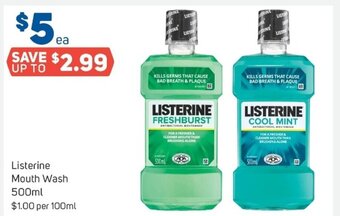 Foodland Listerine mouth wash 500ml offer
