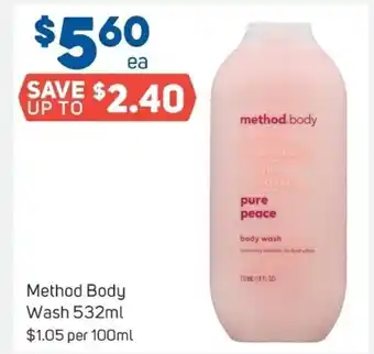 Foodland Method bodu wash 532ml offer