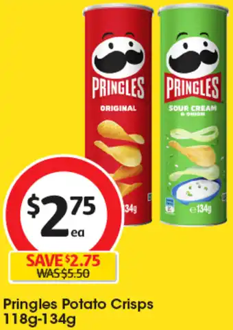 Coles Pringles Potato Crisps 118g-134g offer